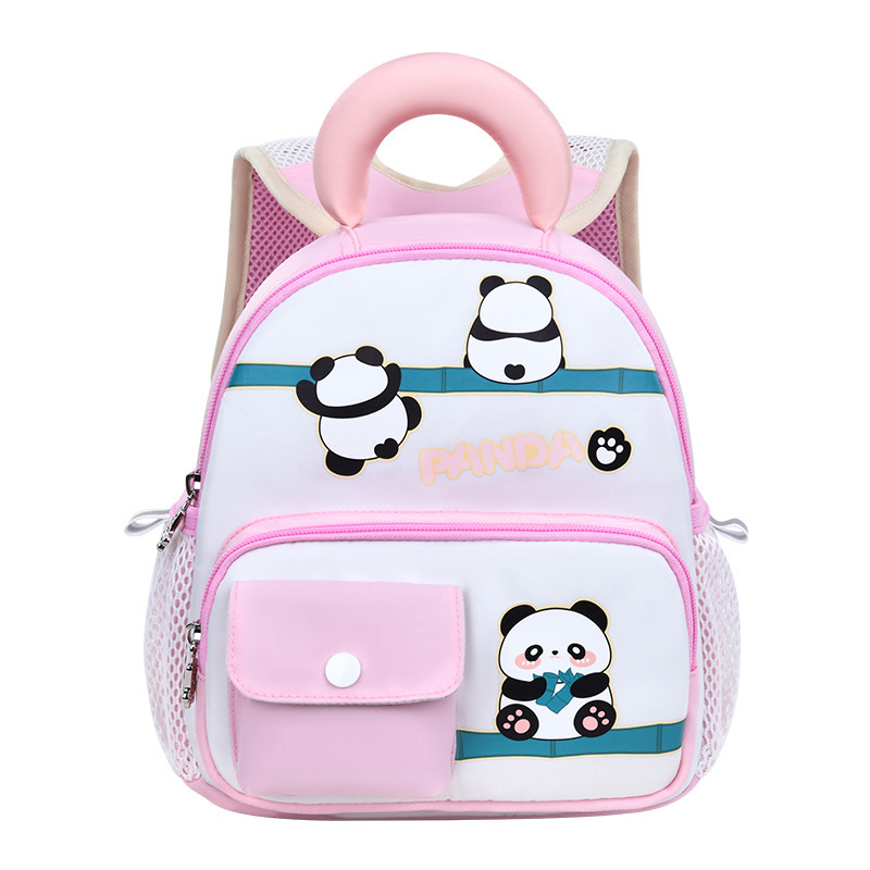 New cartoon little panda children's schoolbags for boys and girls aged 2 to 6, ultra-light and anti-wandering children's schoolbags can be customized Item Picture