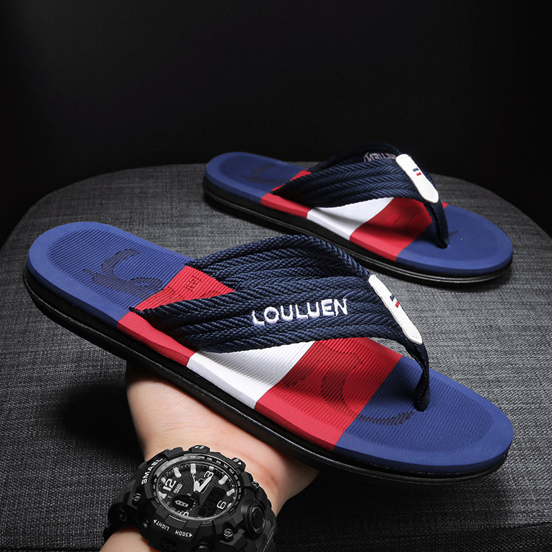 European and American cross-border flip-flops for men, summer anti-slip beach outerwear slippers, men's flip-flops, casual sandals Specification drawing