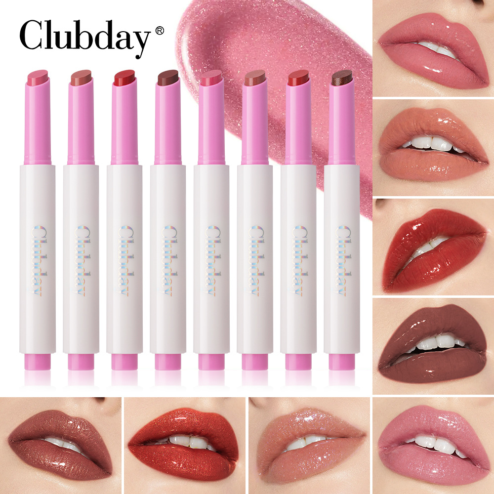 Clubday Long-lasting Moisturizing, easy to color, nourishing, press lipstick, sparkling and delicate, rose fragrance, mirror-like hydrating lip gloss details Picture