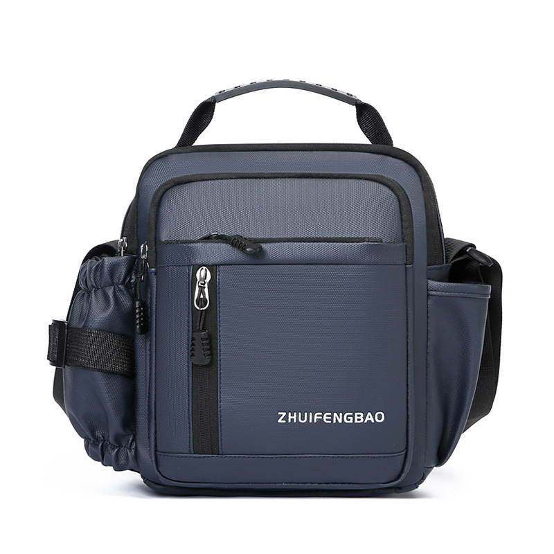 Business men's single-shoulder bag, simple and casual commuting bag, vertical multi-layer camera bag, fashionable and trendy crossbody handbag Item Picture