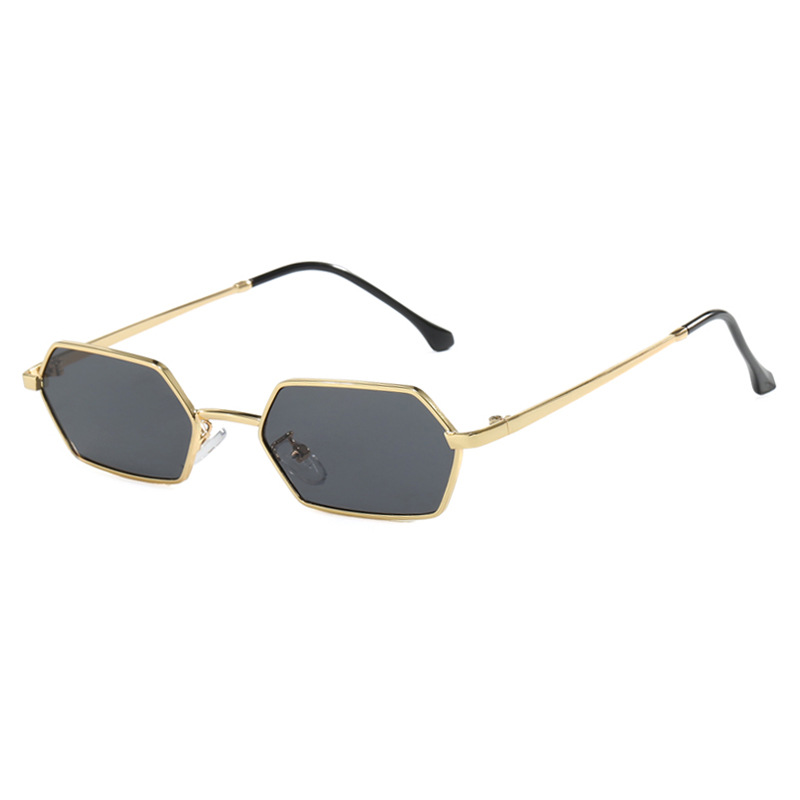 Cross-border European and American polygonal sunglasses 2024 new retro metal sunglasses for hot girls, fashionable sunglasses with personality Specification drawing
