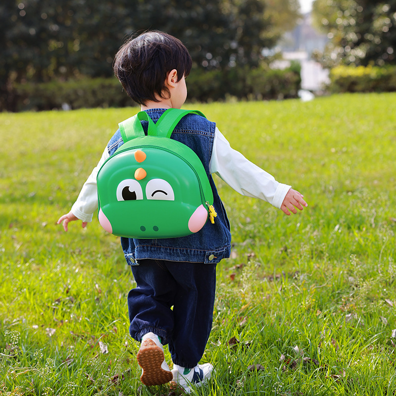 New kindergarten backpack dinosaur 3D hard shell men's and women's bags, eggshell for entering the kindergarten, super cute children's dirt-resistant bags details Picture