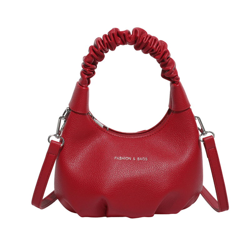 New Spring/Summer 2025 fashionable and trendy underarm bag, unique and sweet single-shoulder bag, pleated crossbody cloud bag Item Picture