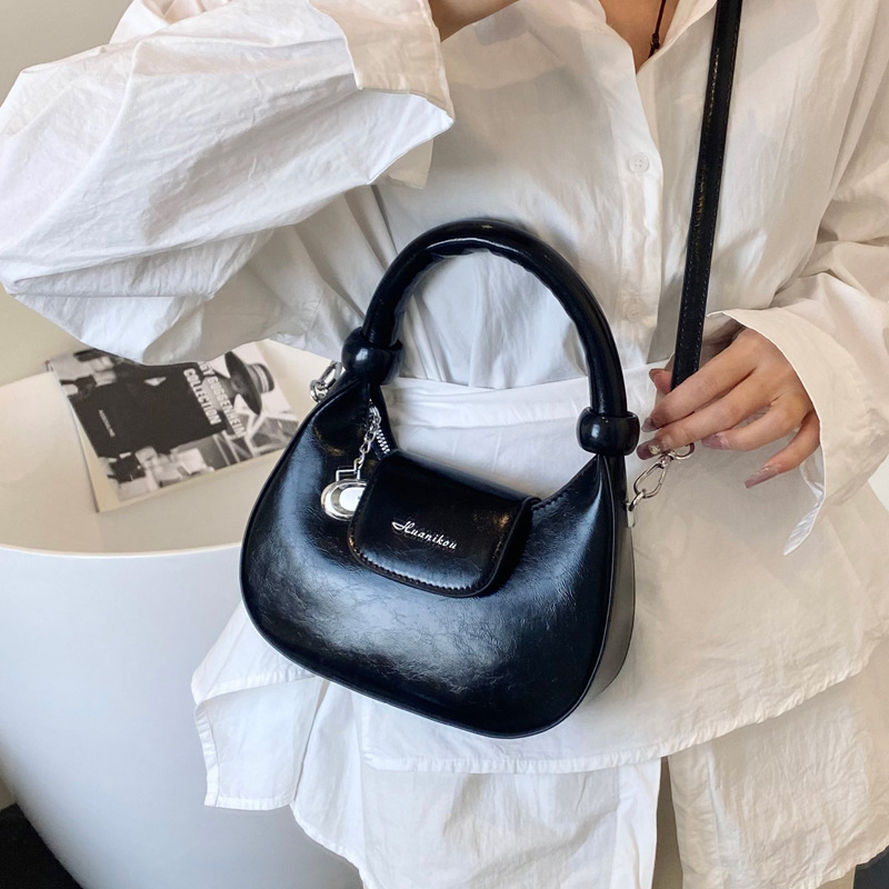 Ladies' niche crescent-shaped bag 2025 Summer new single-shoulder bag, fashionable, casual and simple niche hand-held crossbody bag Specification drawing