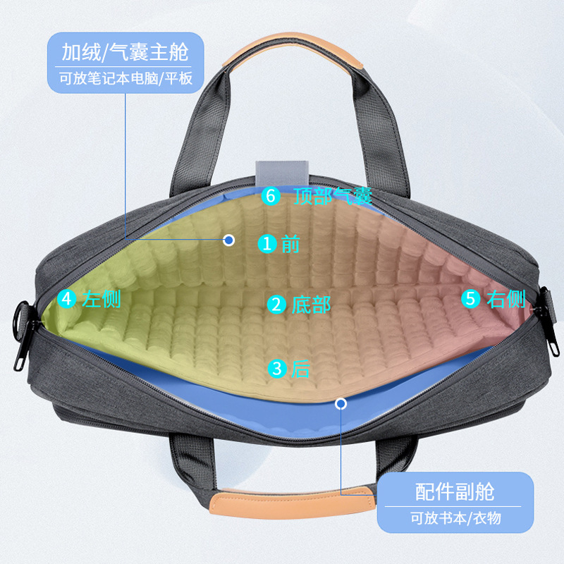 Six-dimensional airbag laptop bag, thick 16-inch large-capacity multi-functional 18-inch gaming laptop bag details Picture
