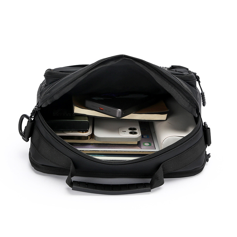 New men's single-shoulder bag, Korean-style trendy business bag, outdoor backpack, casual waterproof nylon fabric crossbody bag for men's cross-border travel Item Picture