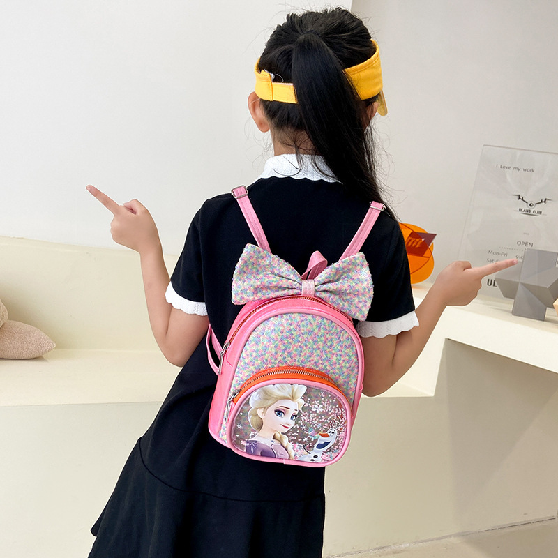 New cartoon and fashionable sequined children's schoolbags, travel small backpacks, girls' backpacks, versatile and cute princess bags Specification drawing