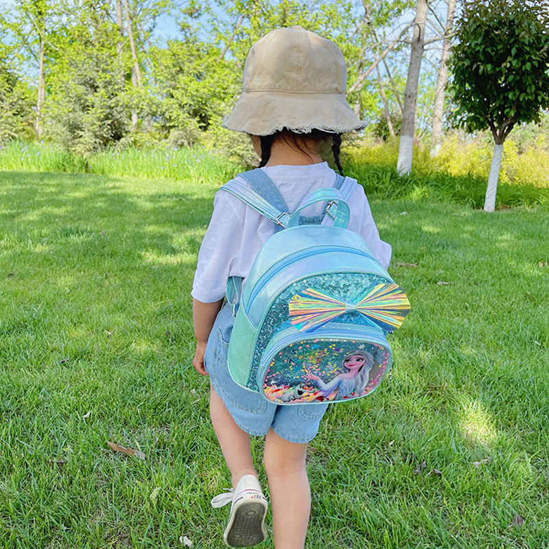 Children's Bag 2021 New Style Sequined bow Backpack, Aisha Princess Transparent Jelly Backpack, Kindergarten Schoolbag details Picture