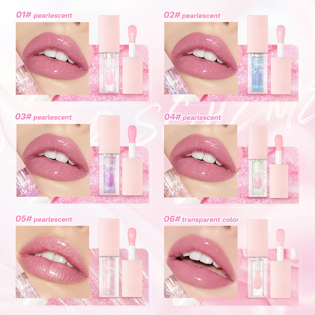 QIBEST Cross-border Thermochromic Lip Oil Moisturizes and hydrates, easy to color, light pearlescent color-changing lip glaze soft and plump lip makeup details Picture