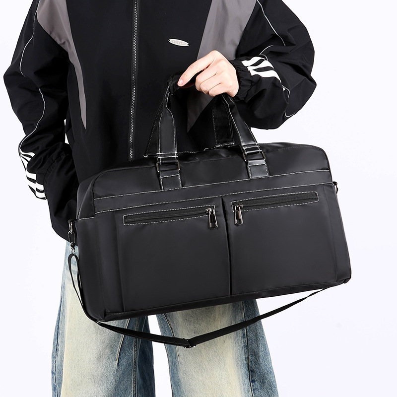 New lightweight luggage bag, large-capacity hand-held crossbody bag, simple fitness bag, storage bag, men's handbag, business details Picture