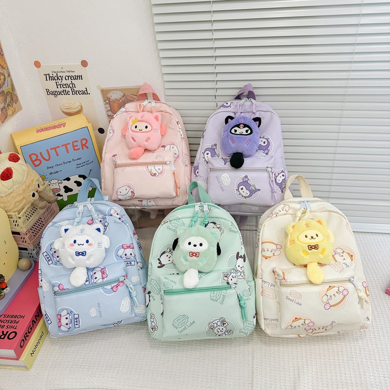 New cute cartoon bag, parent-child casual and trendy backpack, kindergarten children's small schoolbag, girls' travel backpack Specification drawing