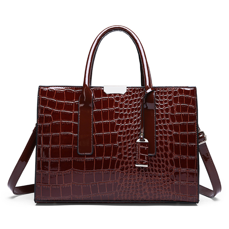 New foreign trade women's bag, trendy crocodile pattern hand-held European and American single-shoulder crossbody tote bag, cross-border one-piece delivery worldwide details Picture