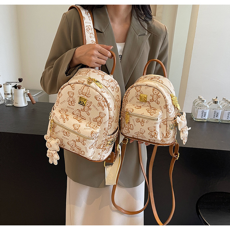 The 2024 new school-style backpack for women is a versatile and casual backpack in various sizes for travel and commuting details Picture