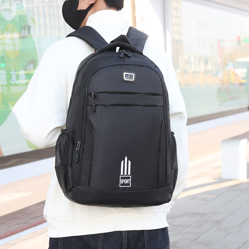 Backpack with large capacity and high-end feel, men's high-end feel, large capacity USB charging computer bag, student schoolbag Specification drawing