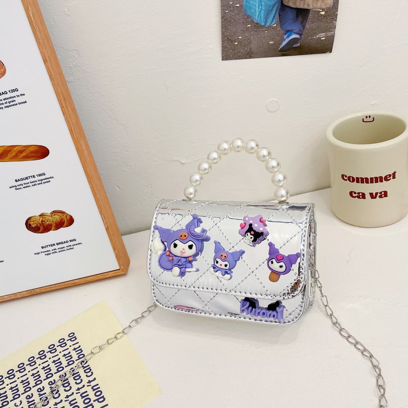 Children's bag 2024 New Korean cartoon chain single-shoulder bag, Chanel-style diamond-shaped crossbody bag, small square bag for boys and girls details Picture
