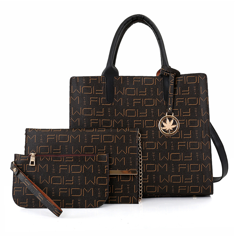 New European and American cross-border fashion women's bag three-piece set, mother-and-child bag, versatile, large-capacity crossbody single-shoulder bag Item Picture