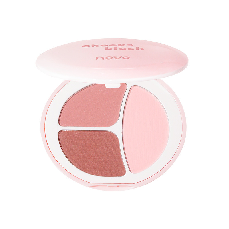 NOVO Mood Three-Color Blush Palette, Natural expansion and contraction, contouring and brightening Three-in-one matte blush Item Picture