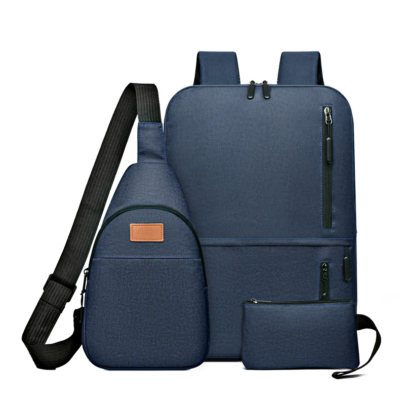 New fashionable backpacks for boys, school bags, travel bags, casual notebooks, three-piece sets, and business computer bags Specification drawing
