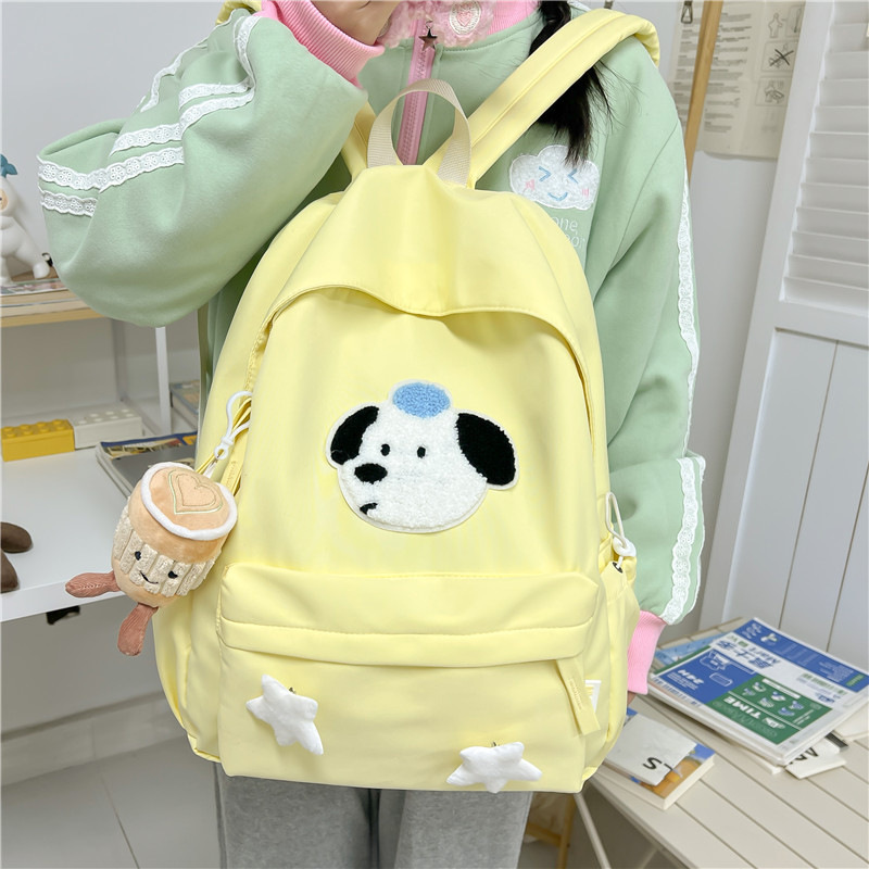 Puppy Schoolbag for girls' college birthday, simple and versatile, ins style, high appearance level, primary and secondary school students' backpacks for grades 1-3 Specification drawing