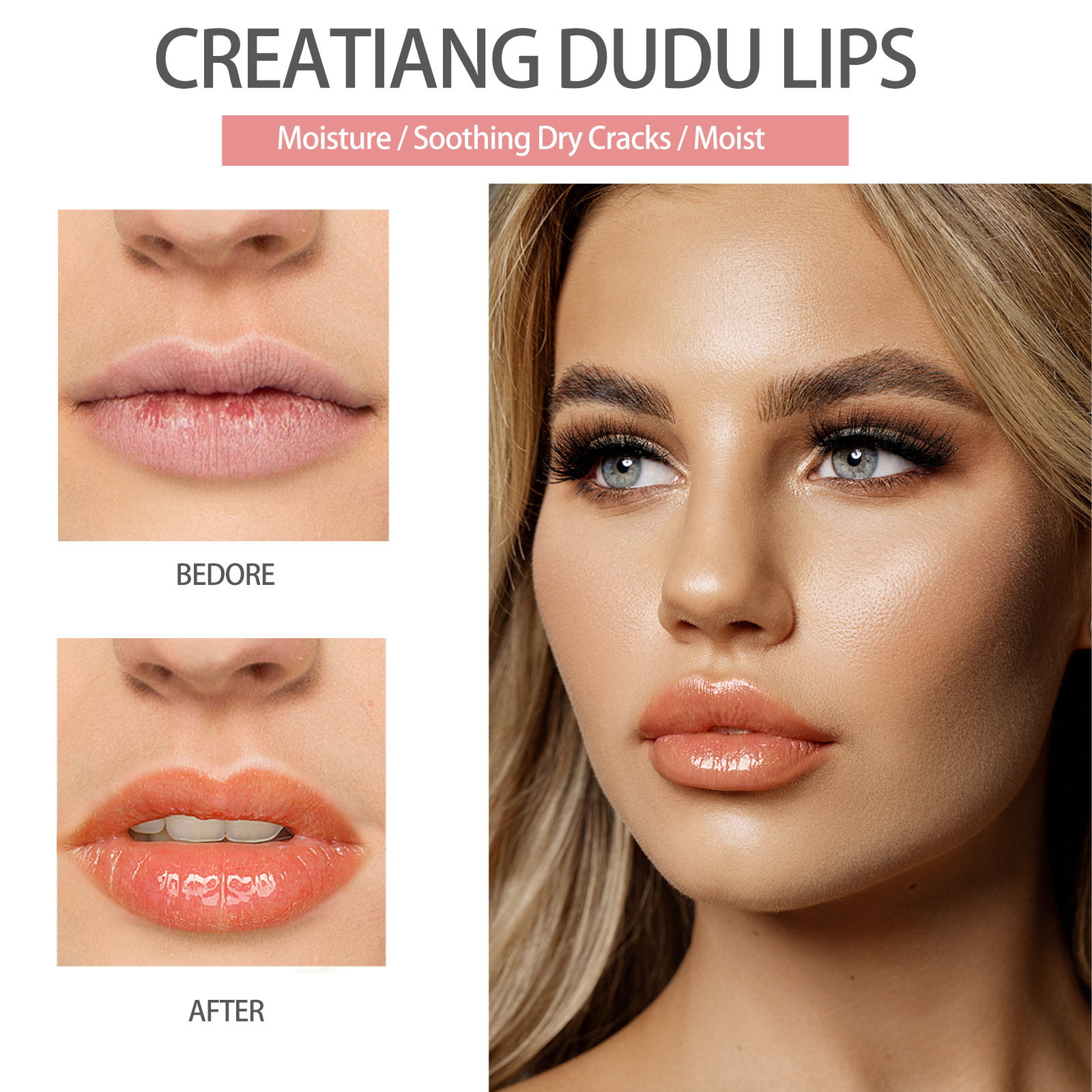 MISS Lara 6-color Glitter Lip Gloss with Mirror-like Water Glow Specification drawing