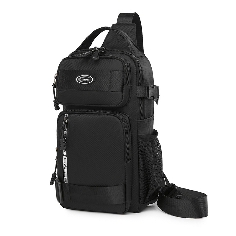 Men's casual chest bag, large-capacity backpack, Oxford fabric men's crossbody bag, single-shoulder bag, multi-functional water-resistant, cross-border Item Picture