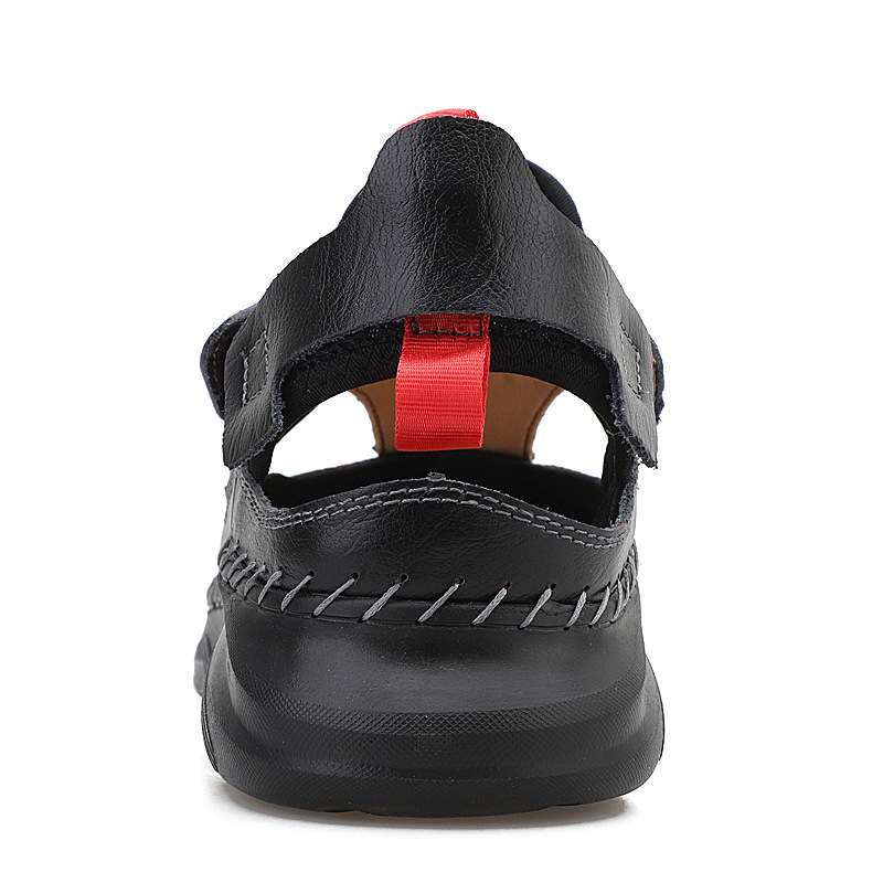 Cross-border large-sized outdoor wading light-soled sports sandals, men's trendy summer Korean version cowhide toe cap beach shoes, clogs Specification drawing