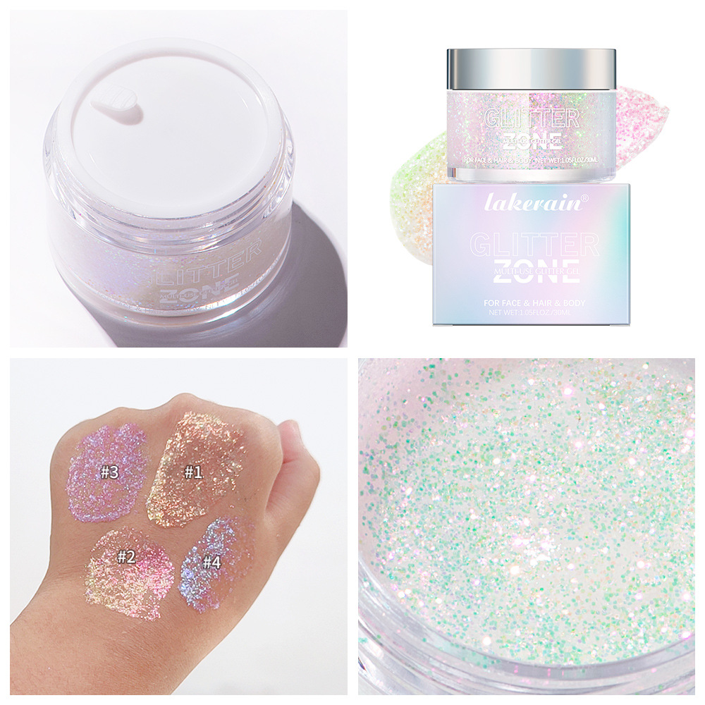 lakerain Sparkling Gel Available in 4 colors: Eye and Face high-gloss Gel, Body Highlight Application Scenario