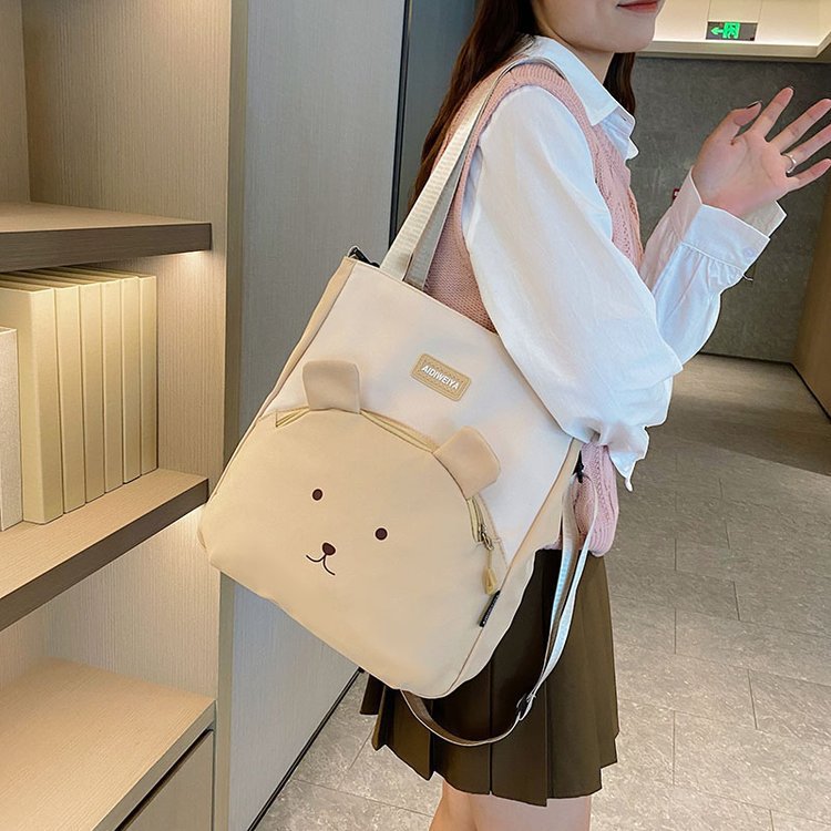 Canvas bag, primary school student handbag, book bag, 2024 new style girls' tutorial bag, tutorial bag, large capacity single-shoulder bag Specification drawing
