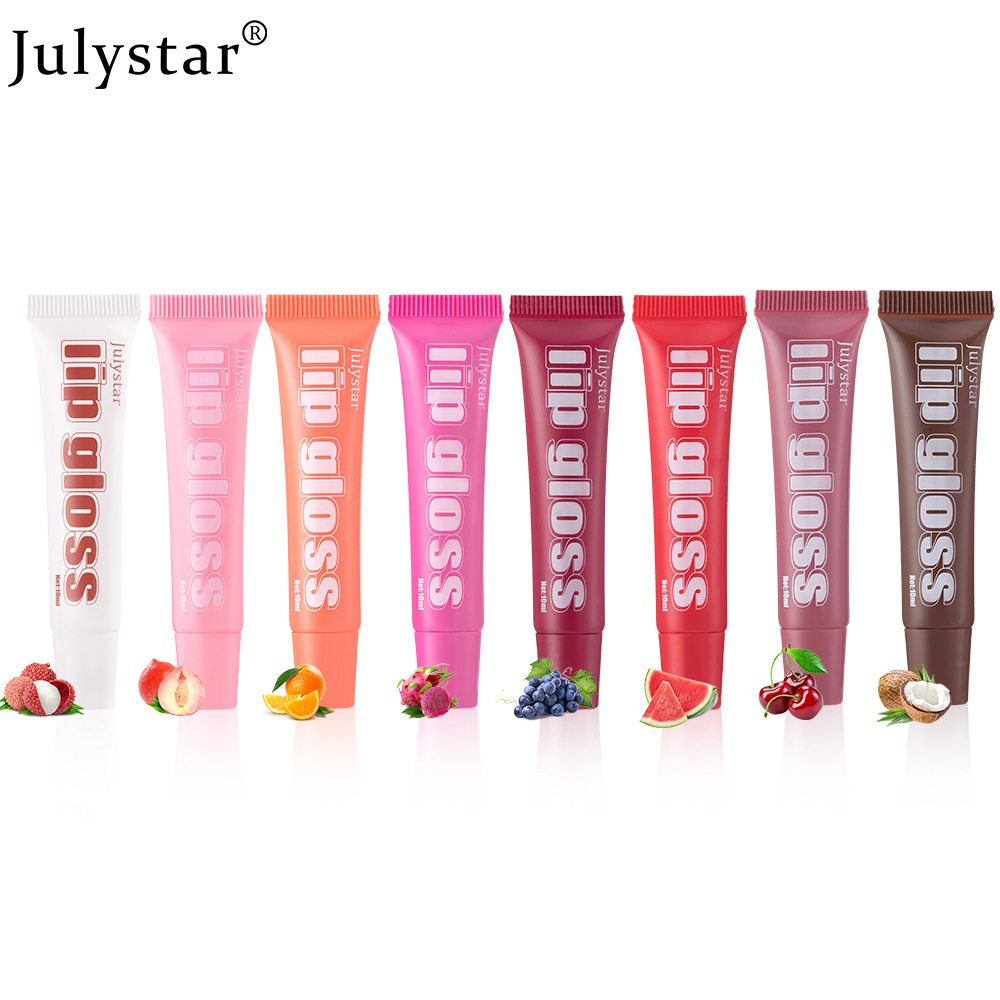 Julystar Fruit-Flavored Long-lasting Moisturizing Lip Gloss, Lustrous and Transparent 8-piece set, Lip Moisturizing Cream, Wholesale Lip makeup Specification drawing
