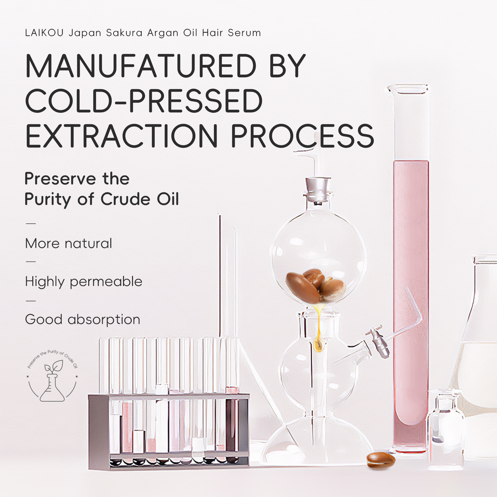 Cross-border LAIKOU Japanese Sakura AGAR Hair Care Essence 100ml Hair Care English packaging in stock details Picture