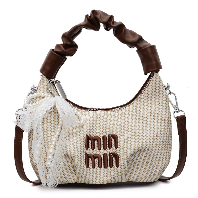 2025 Pleated handbag for Women's summer, a new niche design, trendy and fashionable, versatile woven single-shoulder crossbody bag Item Picture