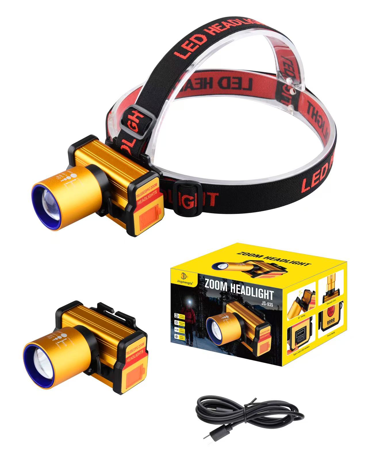 跨境新款头灯批发usb充电户外钓鱼灯强光照明感应多功能led工作灯细节图