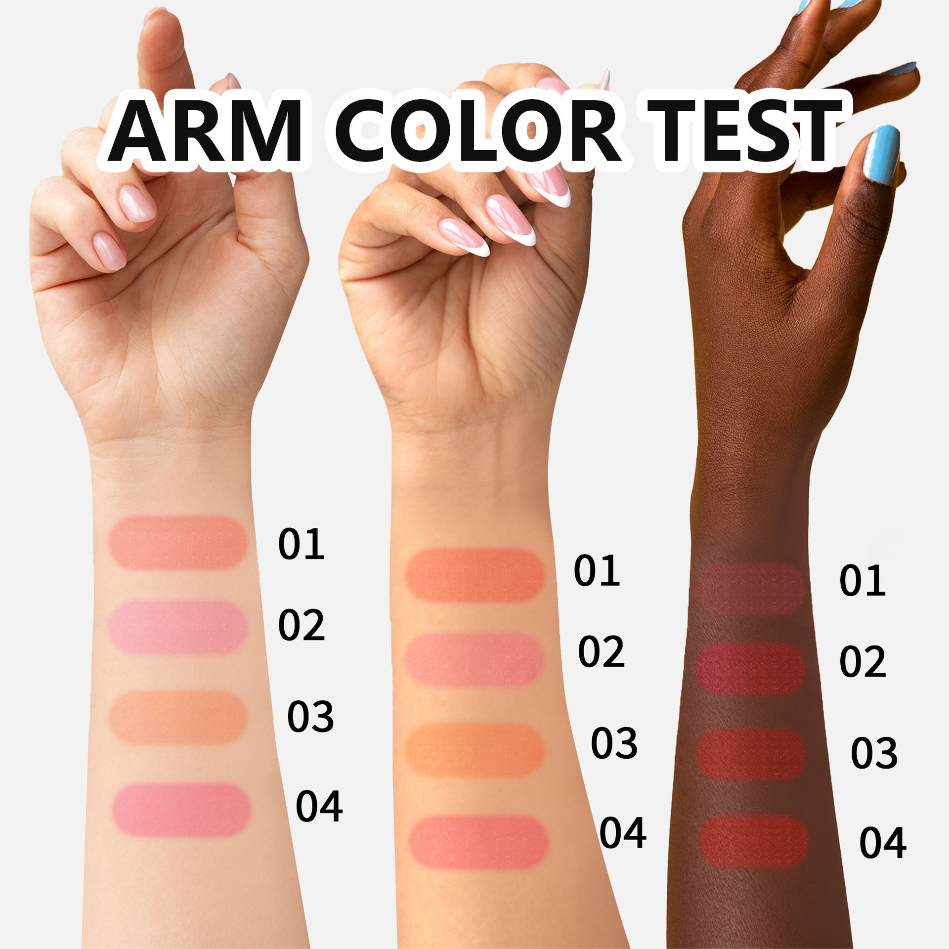 Cross-border bestsellers: Jelly blush Lip balm, 4-color high-gloss brightening and contouring stick, lip gloss, rouge blush Specification drawing