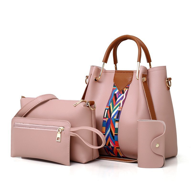 Women's bag 2023 new style European and American fashion four-piece set, mother and child bag, hand bag, shoulder bag, crossbody bag, bucket bag manufacturer wholesale full figure