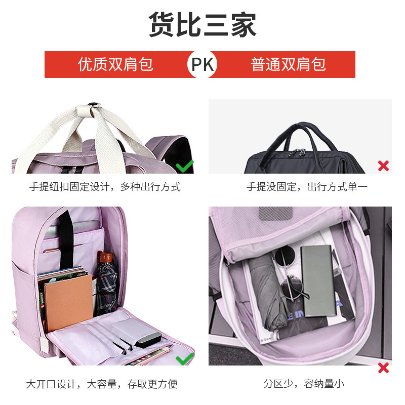 Donut backpack, women's large-capacity travel bag, men's student schoolbag, laptop bag, 15.67 inches Specification drawing