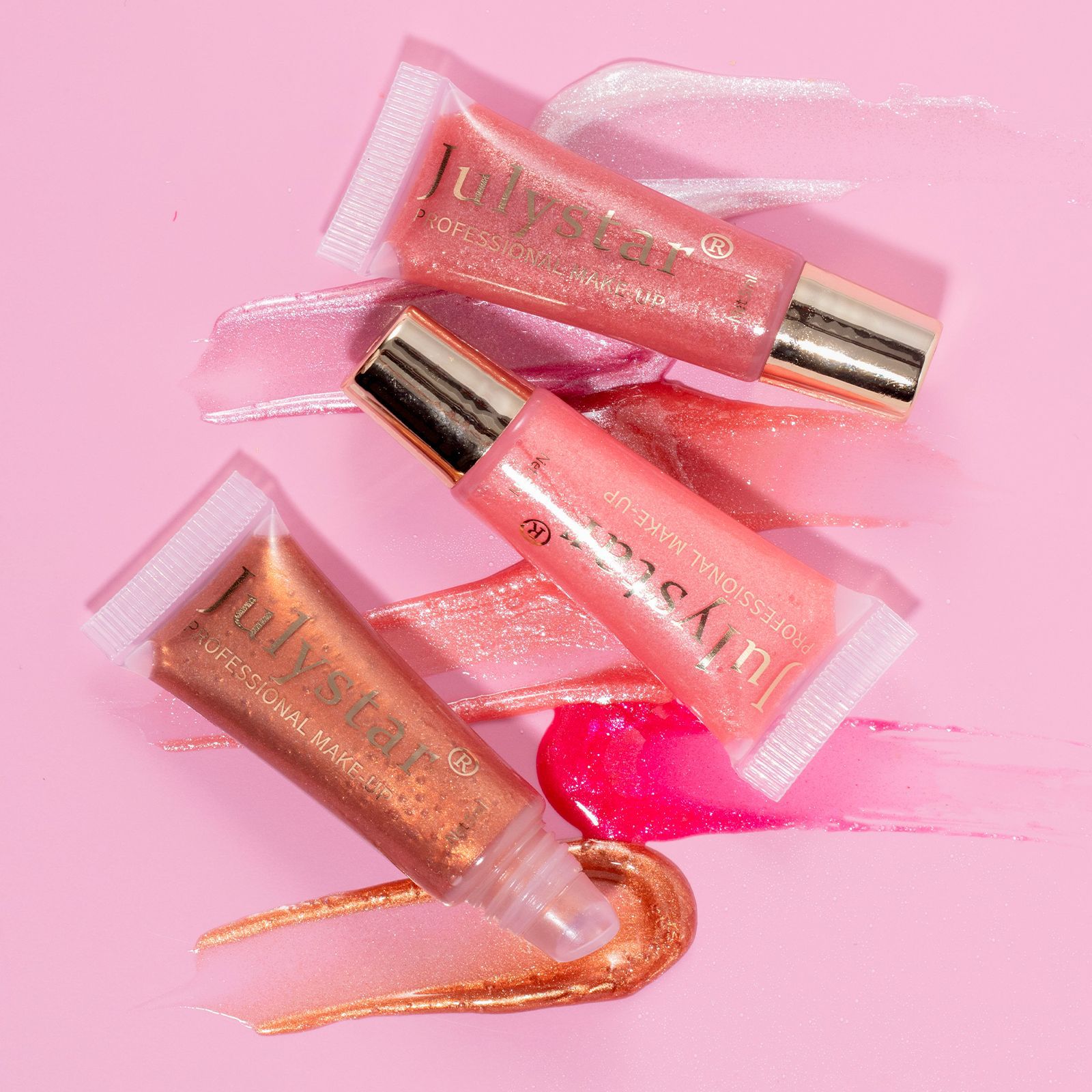 Julystar Moisturizing and Hydrating Pearlescent Lip Gloss Long-lasting Water Repellent Lip Oil Easy to Color Lip Makeup wholesale Application Scenario