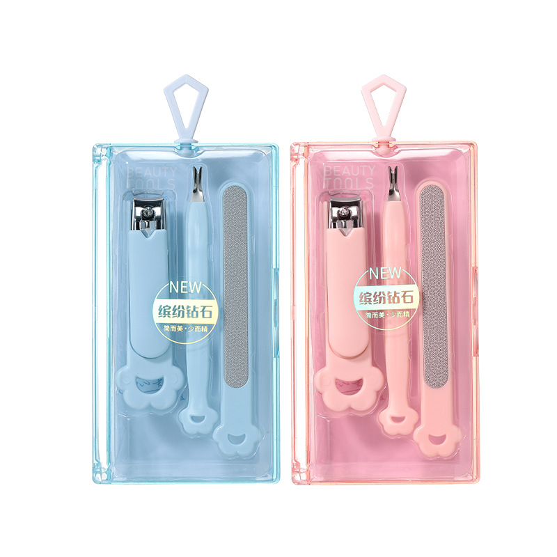 LMLTOP Nail Trimming Set 3-piece set, nail clippers, nail clippers, dead skin forks, nail files strip set SY546 Item Picture