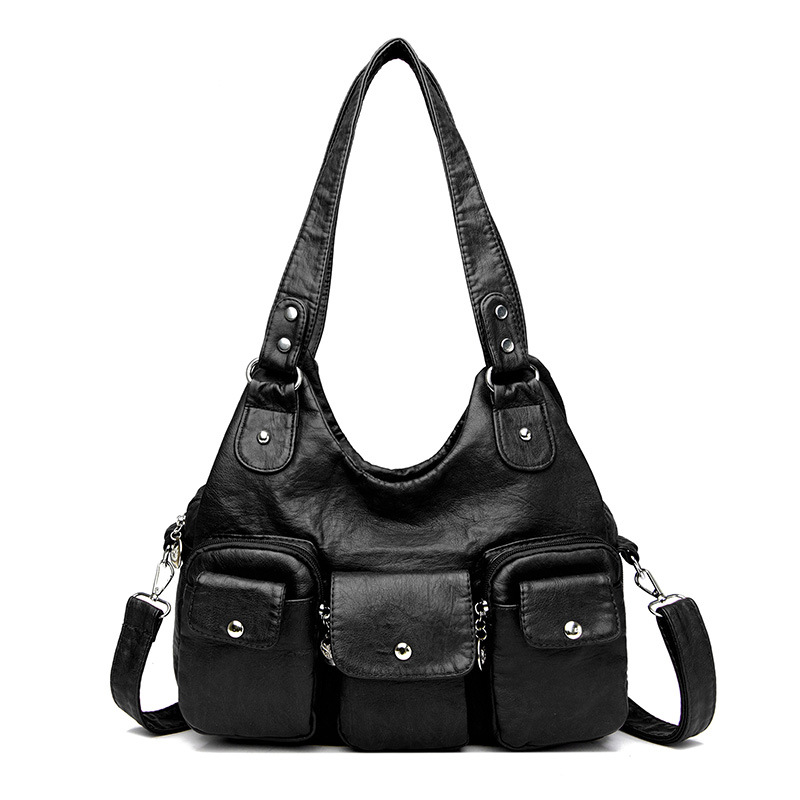 Cross-border single-shoulder bags for women, new autumn and winter retro European and American large-capacity bags, mom bags, single-shoulder bags, crossbody bags Item Picture