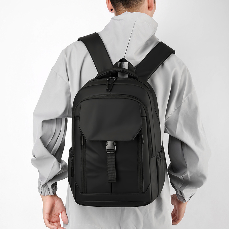 New cross-border college student schoolbag, men's backpack, large-capacity outdoor business trip and leisure backpack details Picture