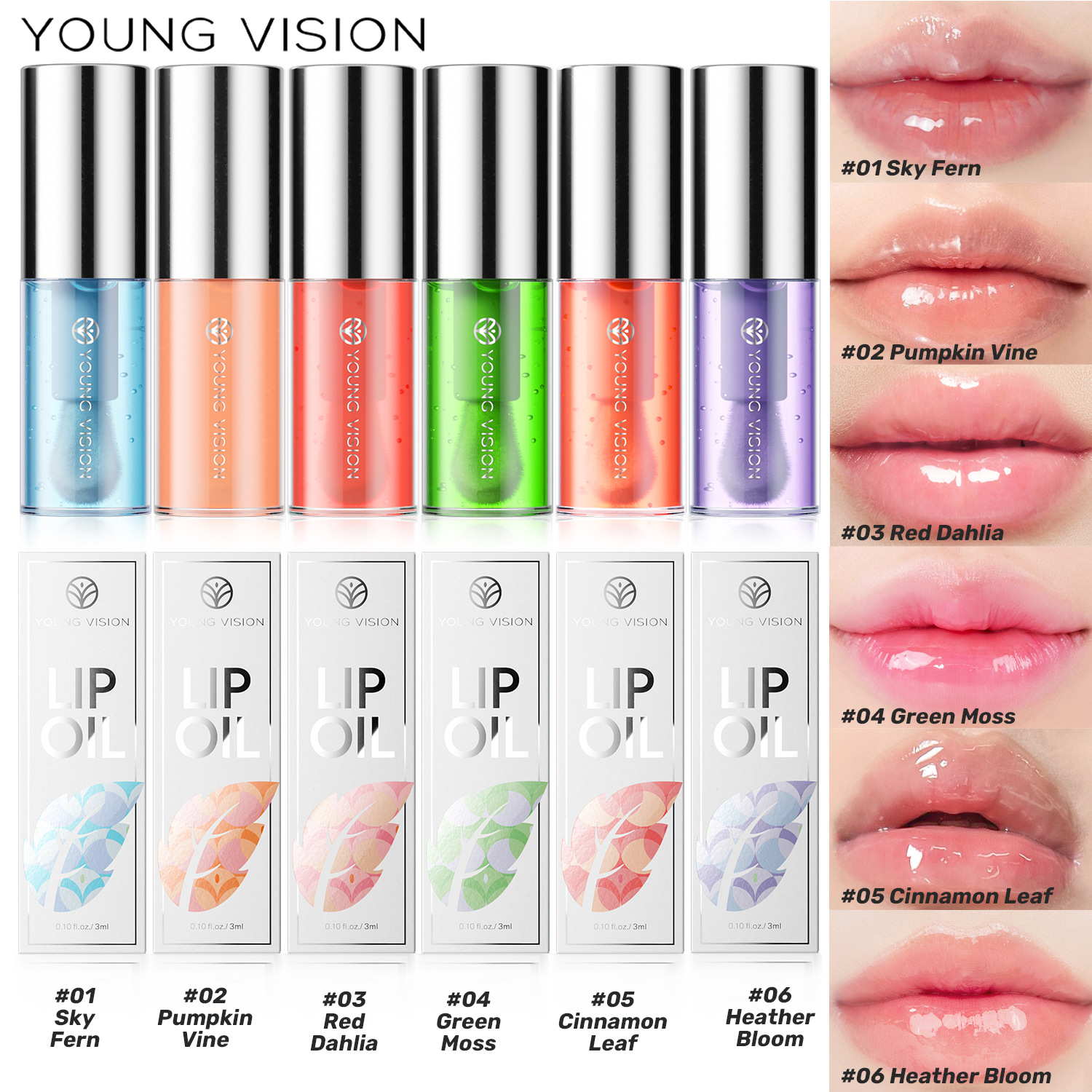 YOUNG VISION Candy-colored Mint Lip Oil Moisturizing Lip Gloss details Picture