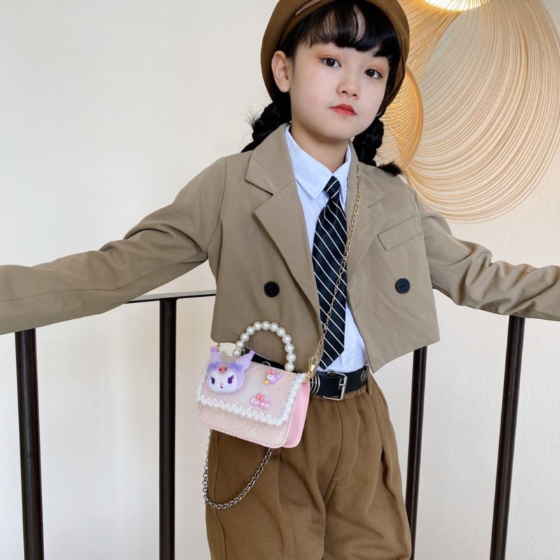 Children's chanel-style fashionable single-shoulder bag, cross-border coolmi girl cartoon princess trendy parent-child crossbody bag details Picture