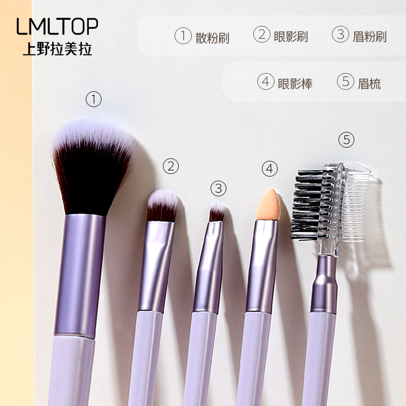 LMLTOP 5 makeup brushes, loose powder brush, eyeshadow brush, eyeshadow stick, eyebrow comb, makeup set brush SY609 details Picture