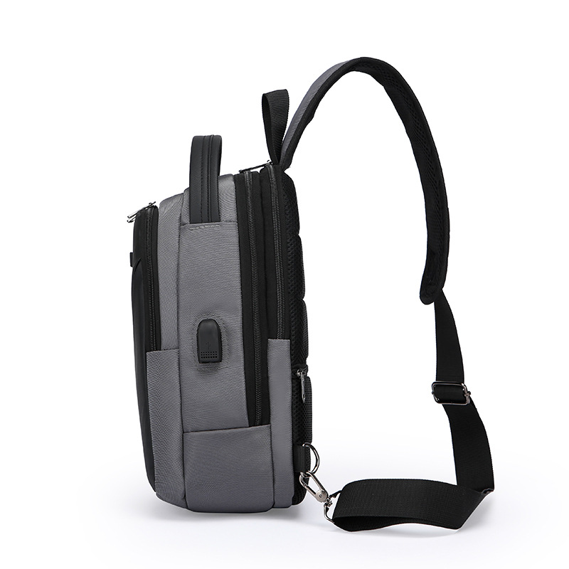 New single-shoulder simple chest bag, multi-functional crossbody bag, men's casual travel bag, waterproof password lock, anti-theft small backpack Specification drawing