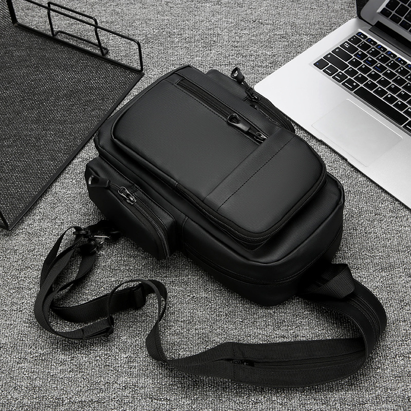 New men's chest bag, water-resistant, cross-border Oxford fabric, suitable for both shoulder and single shoulder, business men's computer backpack Specification drawing