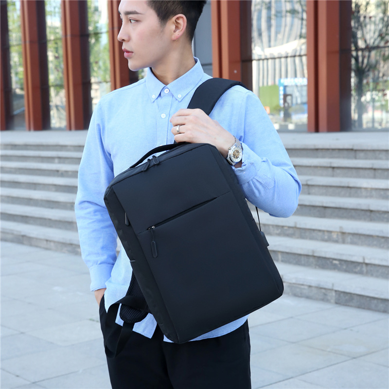 2022 New Style fashionable and personalized backpack, large-capacity casual solid color backpack, business commuting nylon computer schoolbag Specification drawing