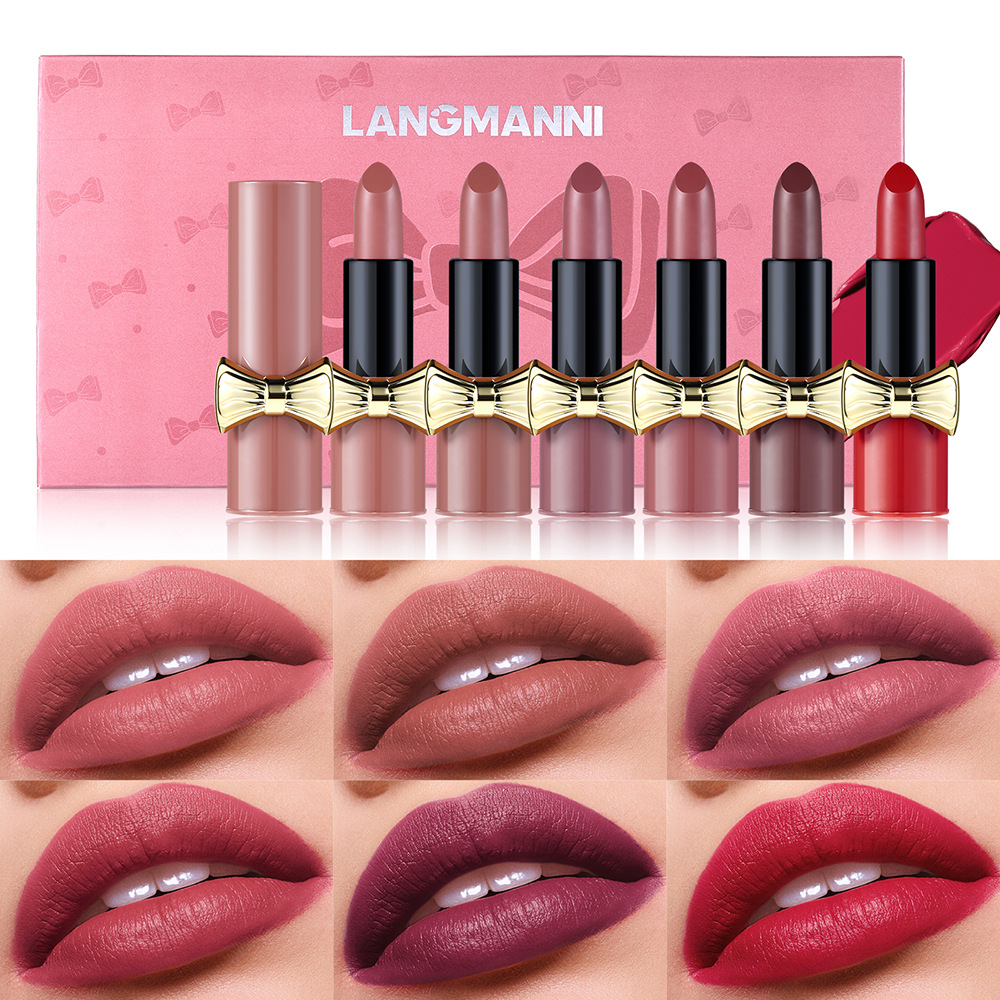 LANGMANNI matte velvet water-resistant bow tie red six-color set full figure
