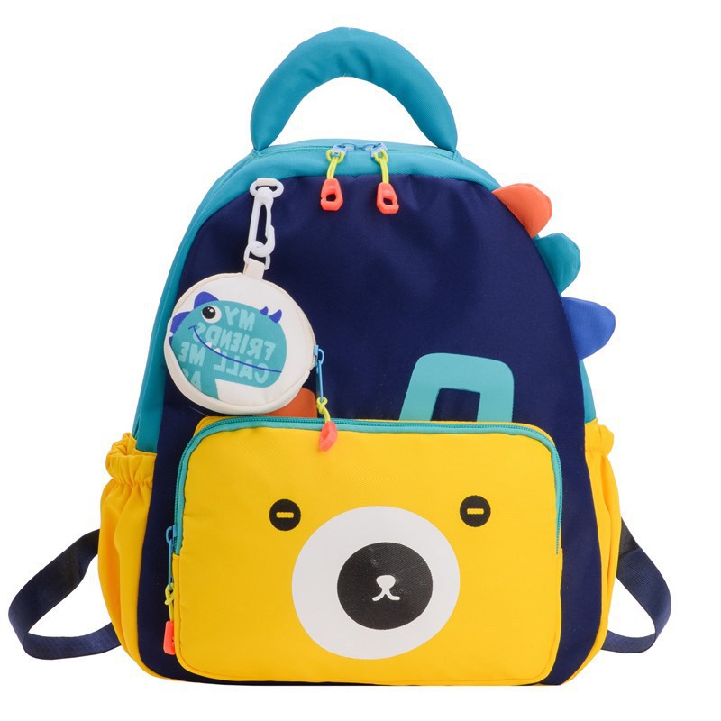 New cute dinosaur backpacks for kindergarten boys and girls, Korean-style color-blocking travel children's backpacks Item Picture