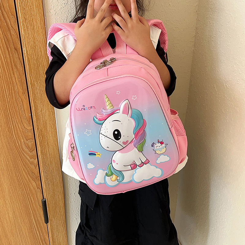 New cute kindergarten schoolbag, children's bag, boy and girl cartoon princess eggshell, large-capacity backpack for export details Picture
