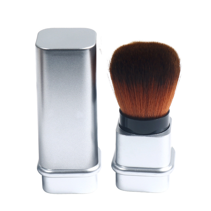 Retractable blush brush, loose powder, loose powder, large soft-bristled setting brush, makeup brush with cover, portable multi-functional beauty tool Item Picture