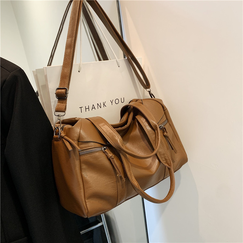 European and American cross-border fashion women's bag 2024 Spring new women's handbag, single-shoulder crossbody bag, simple tote bag Specification drawing